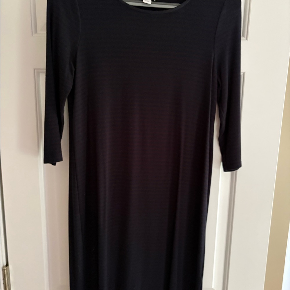 Elegant Navy & Purple Striped Women's Dress